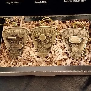 Harley - Davidson Christmas Ornaments 3 piece set